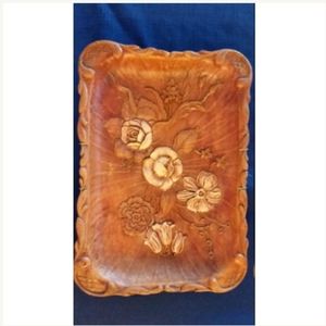 VTG hand carved wood bowl from 1944